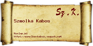 Szmolka Kabos névjegykártya